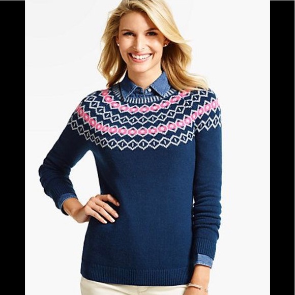 Talbots Sweaters - Talbots NWT diamond fairisle sweater size M petite Fair Isle cozy sweater